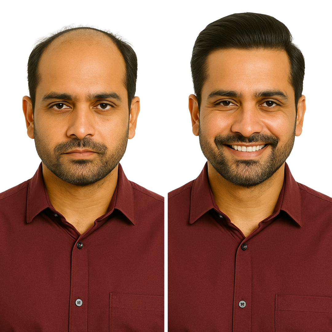 Basic Mono B Mens Human Hair Patch | Medium-Quality | Full Crown Coverage