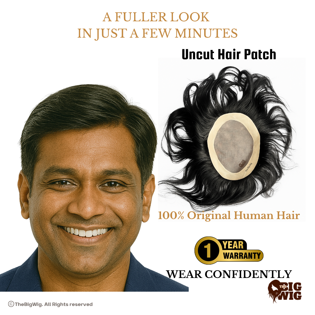 Basic Mono D Mens Human Hair Patch | Budget-Friendly Non-Surgical Hair System