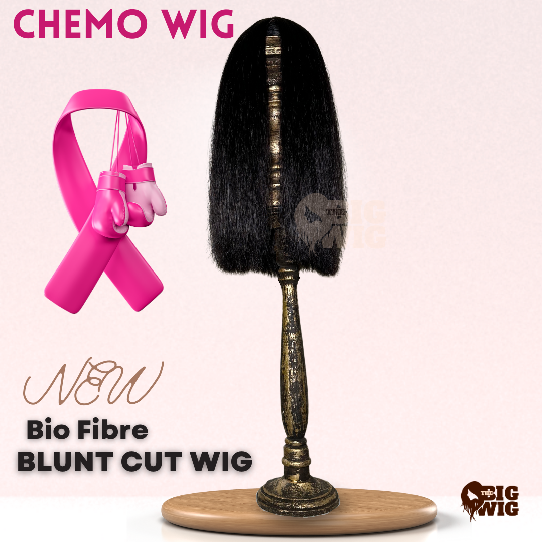 Full Cap Wigs for a Natural & Comfortable Look | Blunt Cut 16" Bio Fiber Wig for Female Cancer Patient