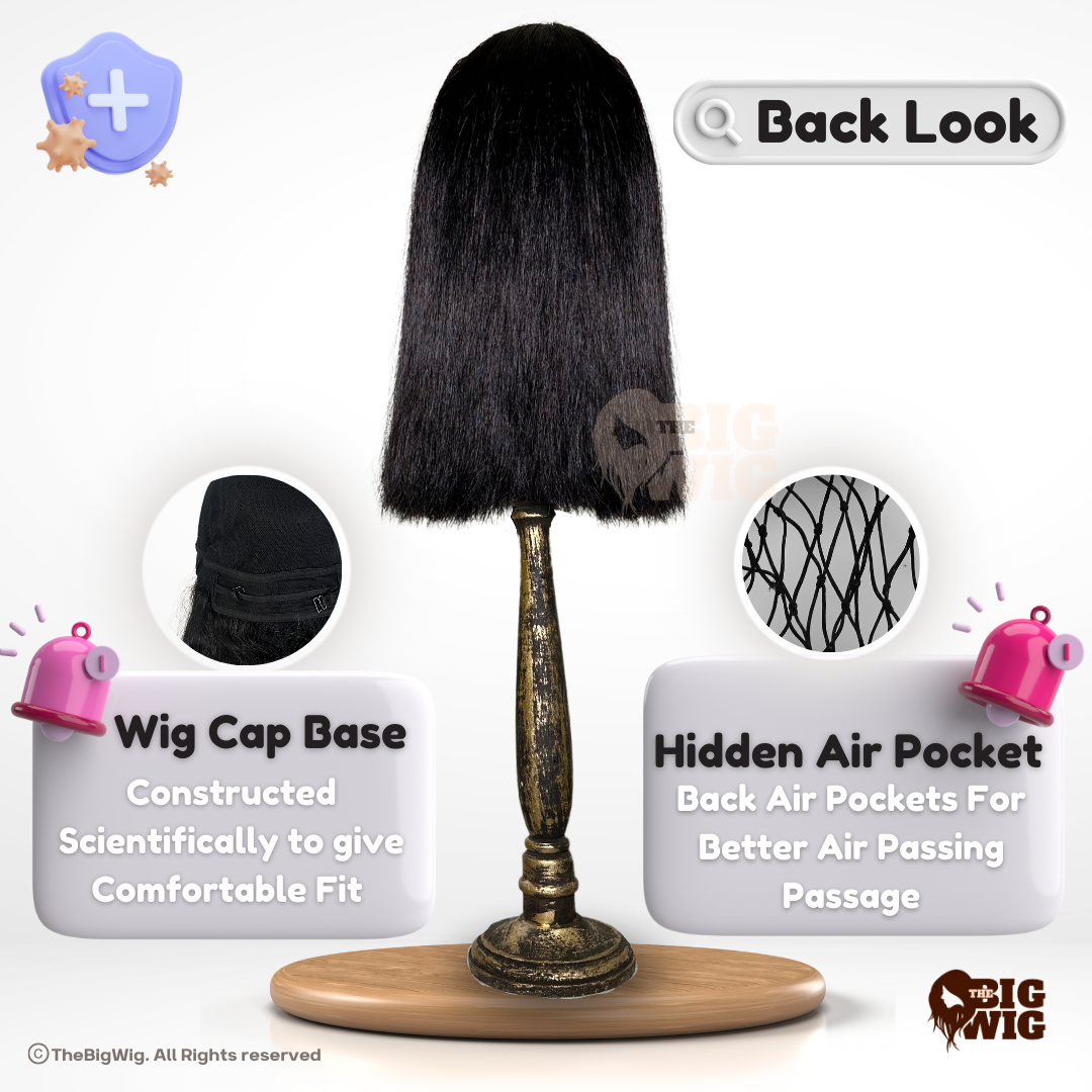 Full Cap Wigs for a Natural & Comfortable Look | Blunt Cut 16" Bio Fiber Wig for Female Cancer Patient