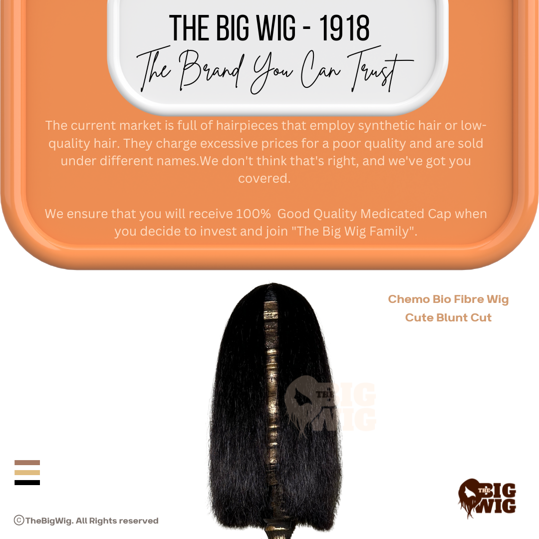 Full Cap Wigs for a Natural & Comfortable Look | Blunt Cut 16" Bio Fiber Wig for Female Cancer Patient