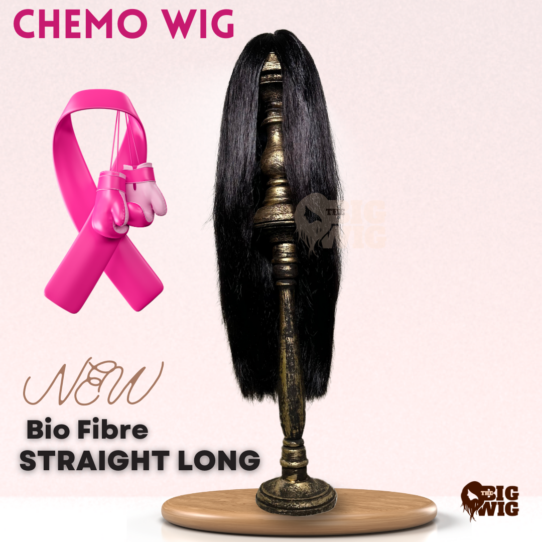 Long 28" Straight Bio Fibre Wig for Female Cancer Patient The Big Wig