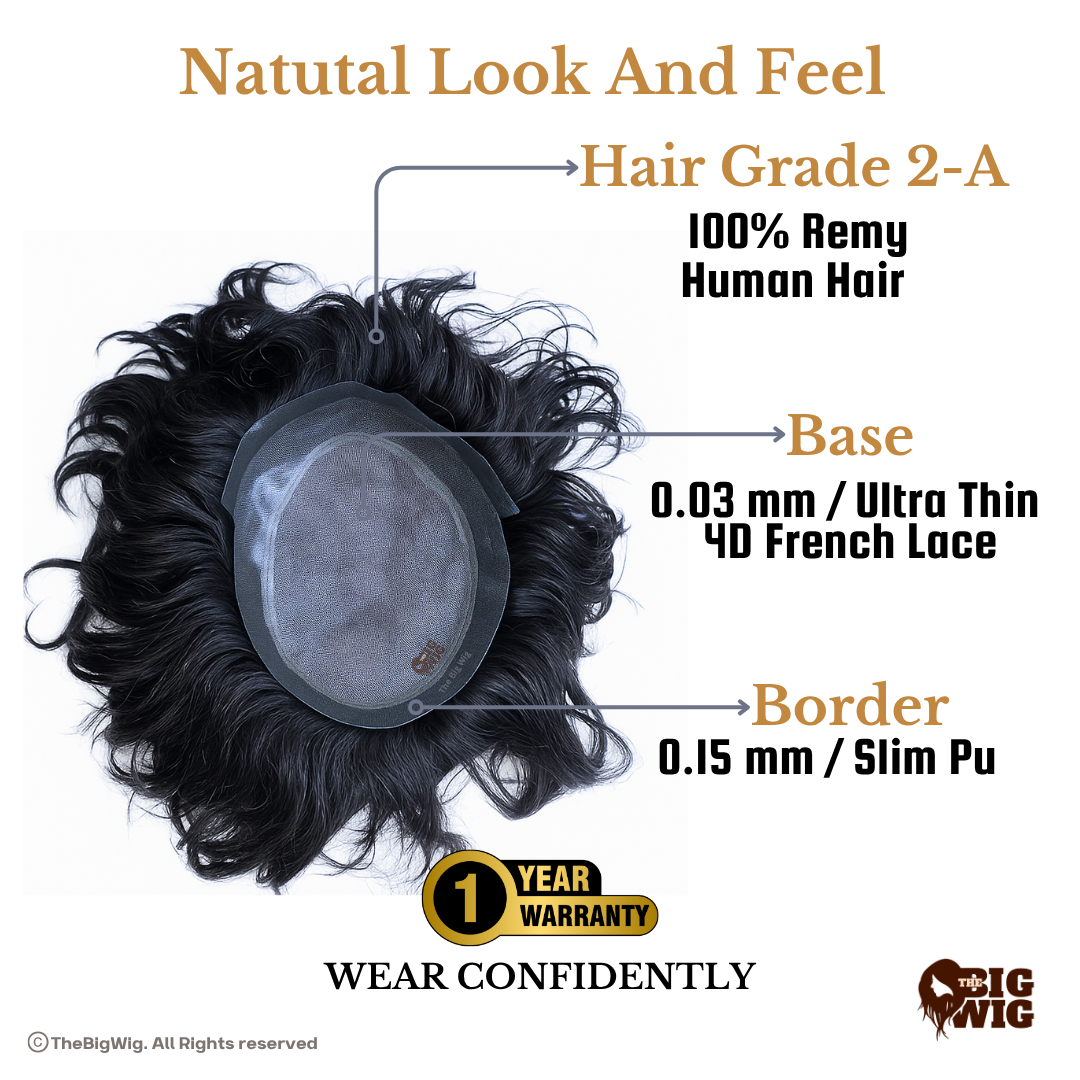 Ultra-Thin Frontline Regular Hair Patch for Men | Australian 4D French Lace Base