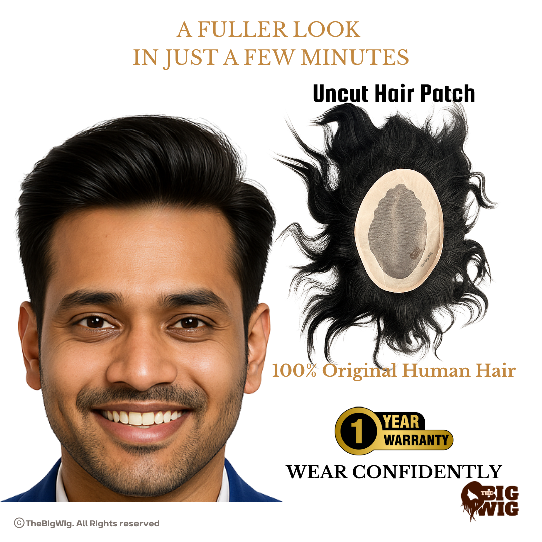 Usa Mono B Regular Men Hair Patch | 100% Human Hair | Real-Look Hair System