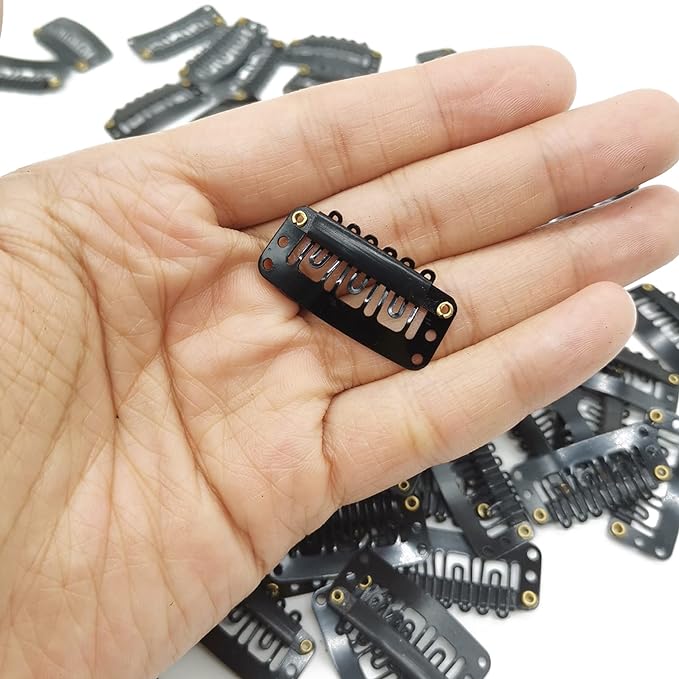 Hair extension clip with silicone – 3.4 cm x 1.6 cm size for wigs and toppers