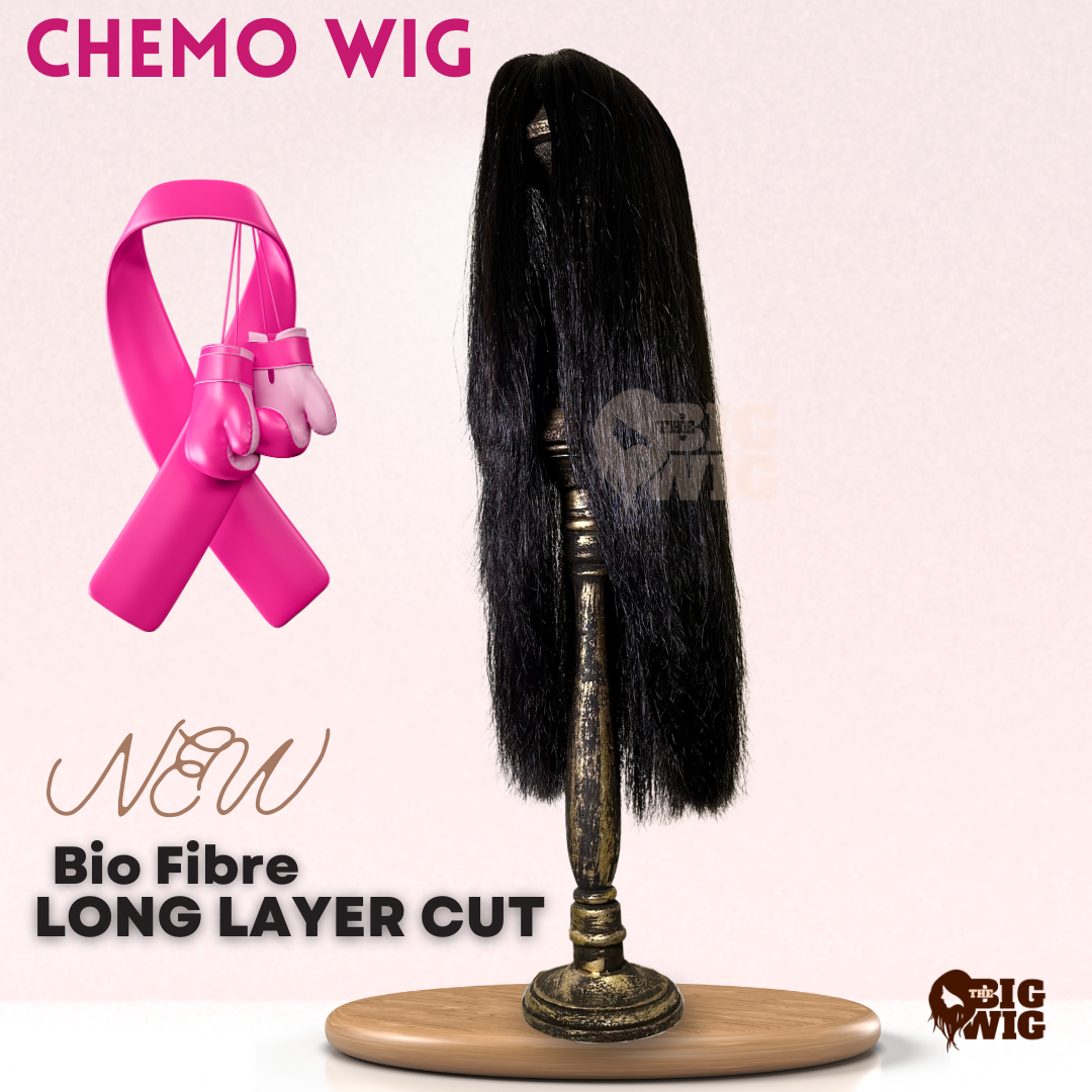 Layer Cut 26" Bio Fiber Hair Wig for Female Cancer Patient | Stylish Women Wigs