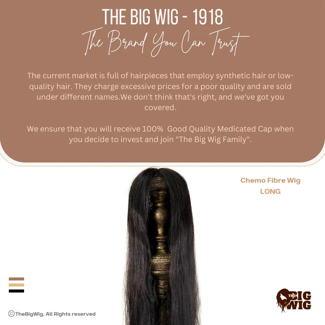 Bio-fibre long wavy hair wig for women - front view