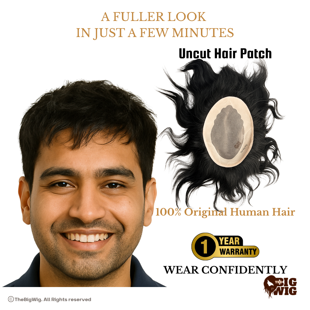 Usa Mono D Regular Men Hair Patch | 100% Human Hair | Natural Look Hair System