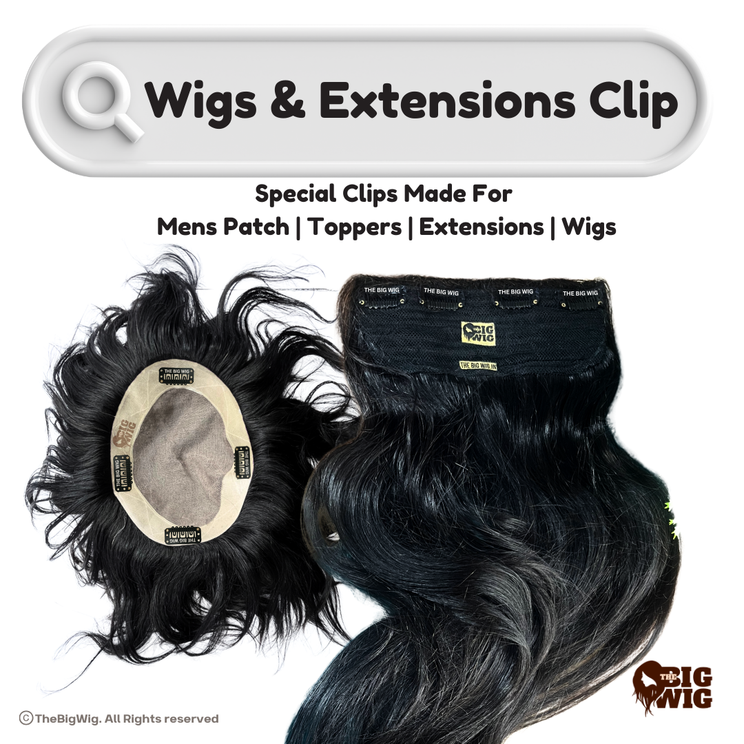 Hair patch clip attached to base net – secure hold for wigs and toppers