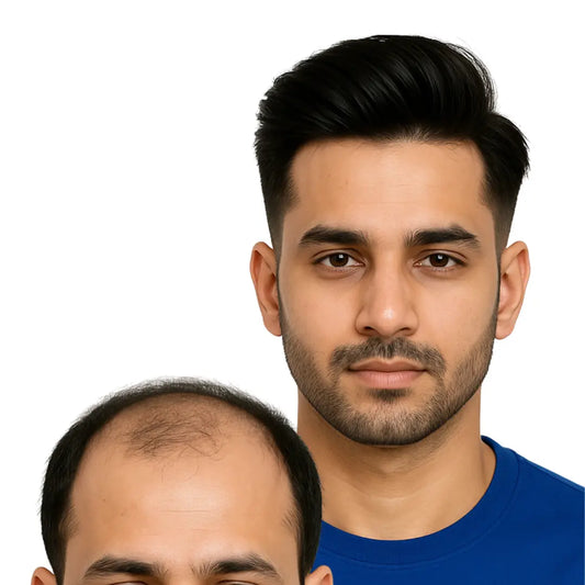 BM Regular Men Hair Patch | Good Quality Natual Human Hair | Optical Base & Transparent PU Border