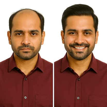 Basic Mono B Mens Human Hair Patch | Medium-Quality | Full Crown Coverage