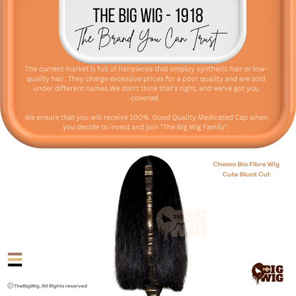 Full Cap Wigs for a Natural & Comfortable Look | Blunt Cut 16" Bio Fiber Wig for Female Cancer Patient