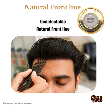 Premium Curly Ultra-Thin Frontline Hair Patch for Men | Australian 4D French Lace Base | 1 Year Warrenty