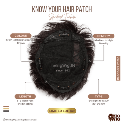 Top view of clipping hair patch showing breathable base.