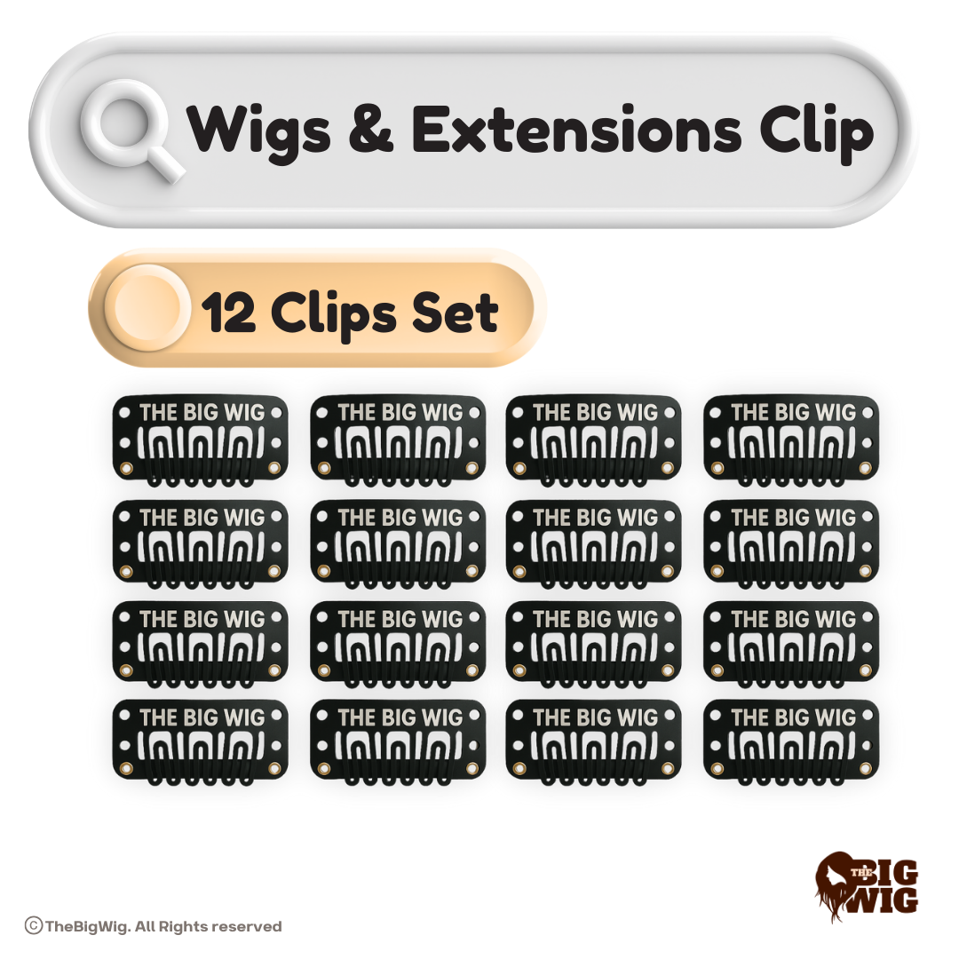 Hair Patch Clips – 12 Pcs Black Snap Clips for Wigs, Hair Extensions & Toppers with Silicone Grip