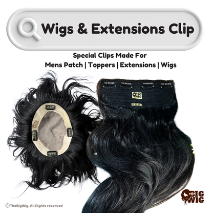 Hair patch clip attached to base net – secure hold for wigs and toppers